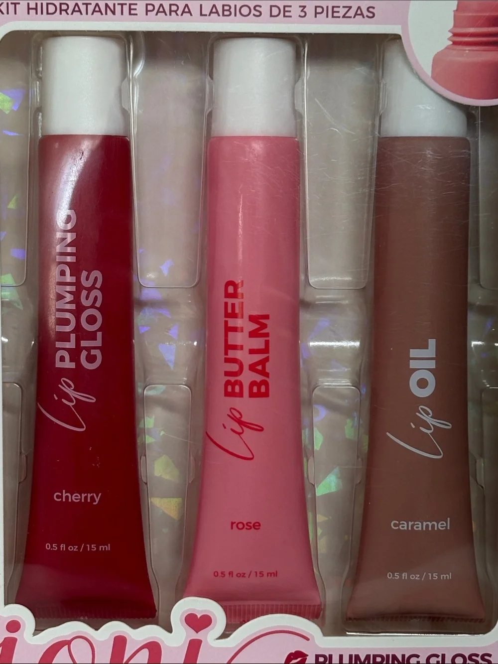 Perfect Pouts 3-Piece Hydrating Lip Kit — Cherry, Rose & Caramel